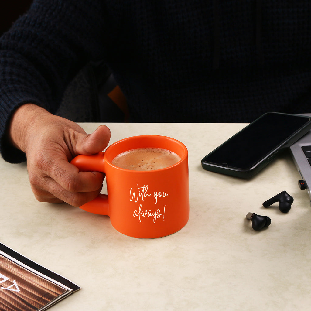 Chubby Ceramic Coffee Mug - Orange