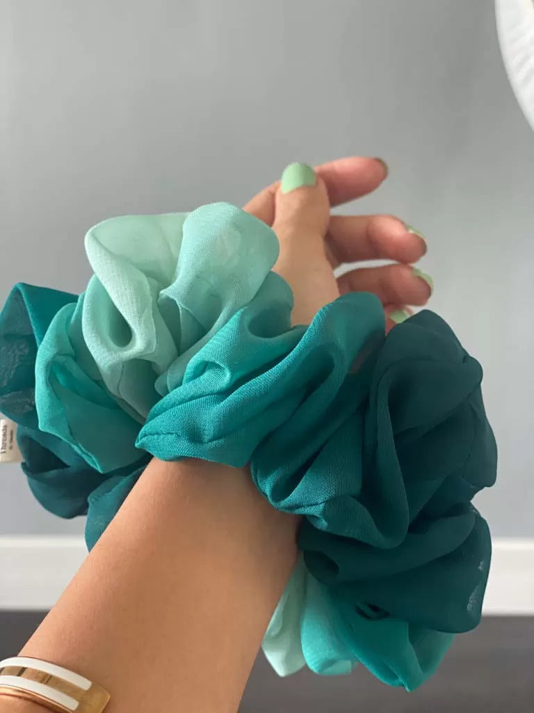 Tricolour Oversized Scrunchie | Nish Hair X Threads by Dinckle