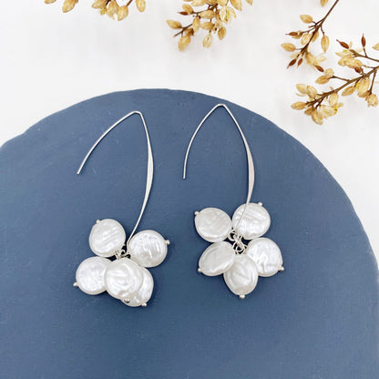 Multiple Hoop white pearl Earrings JLT11104