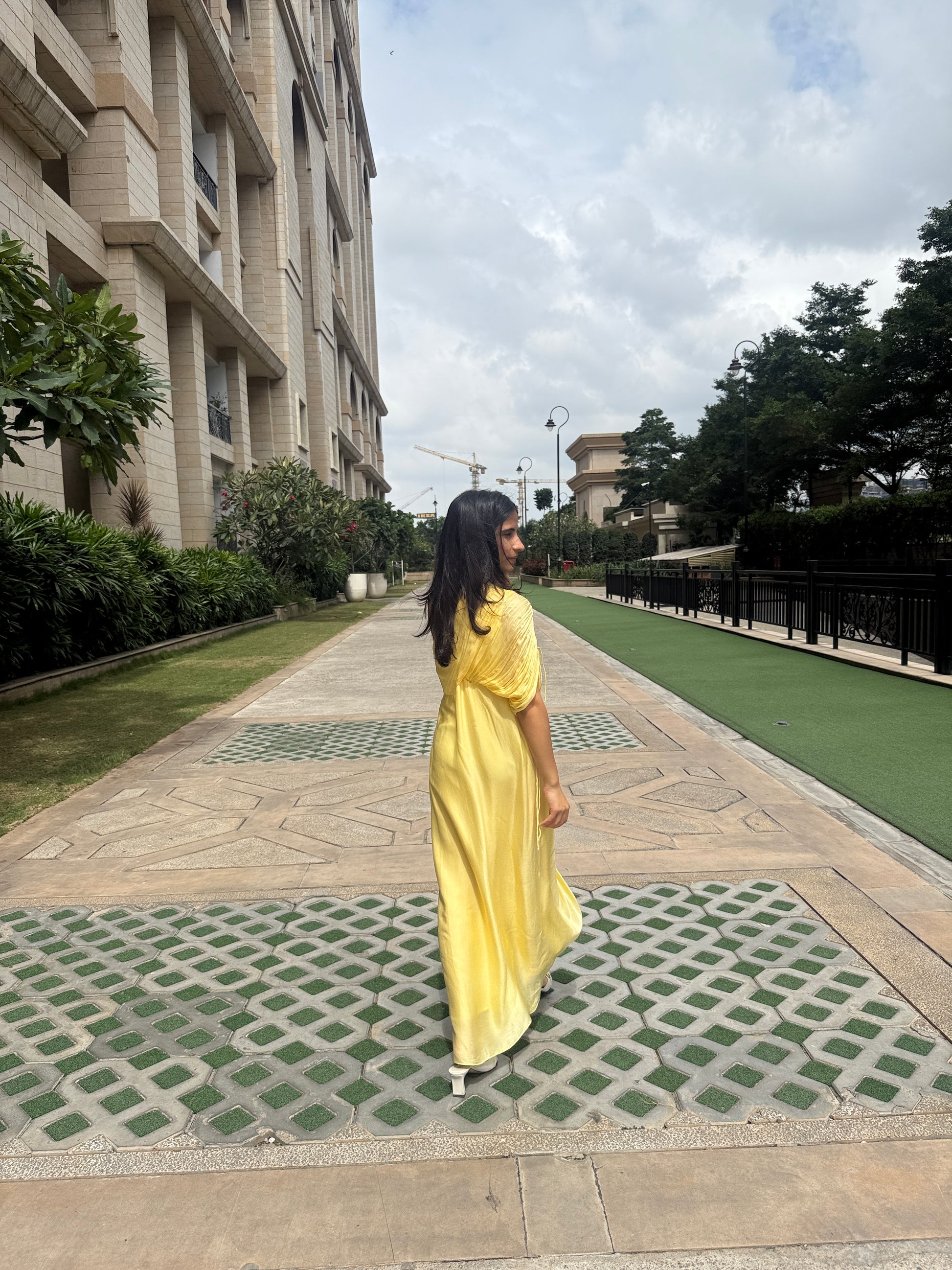 Butter Yellow Drape Dress | Ewoke at Broadway