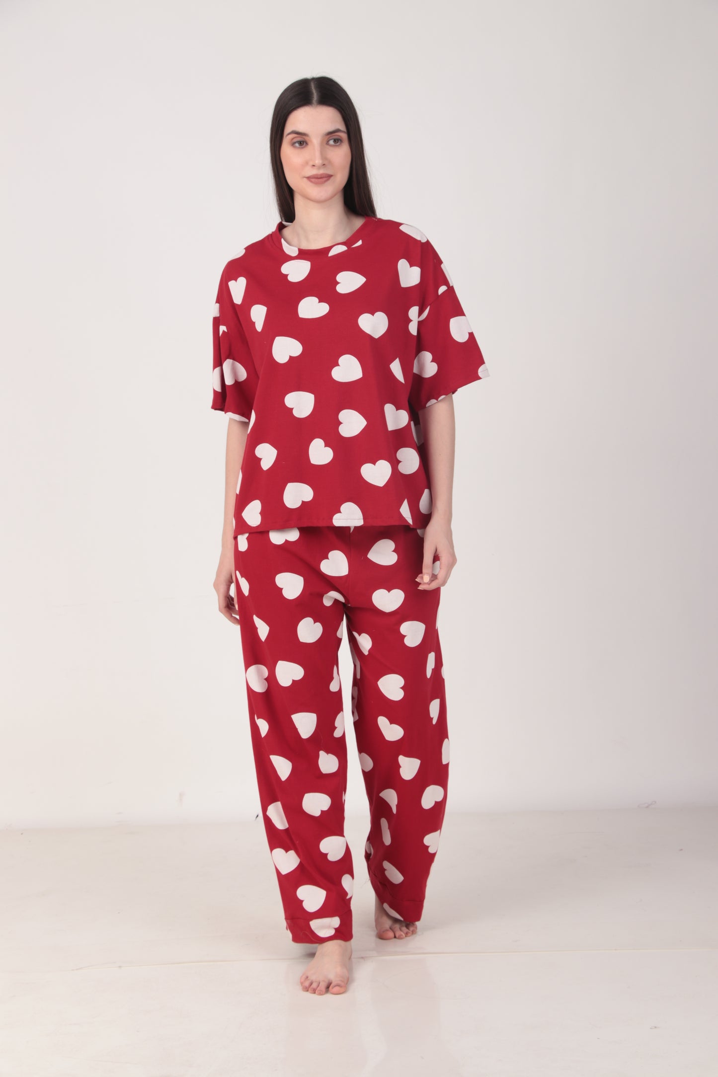 Heartful Oversized Cotton Pyjama Set | Masha at Broadway