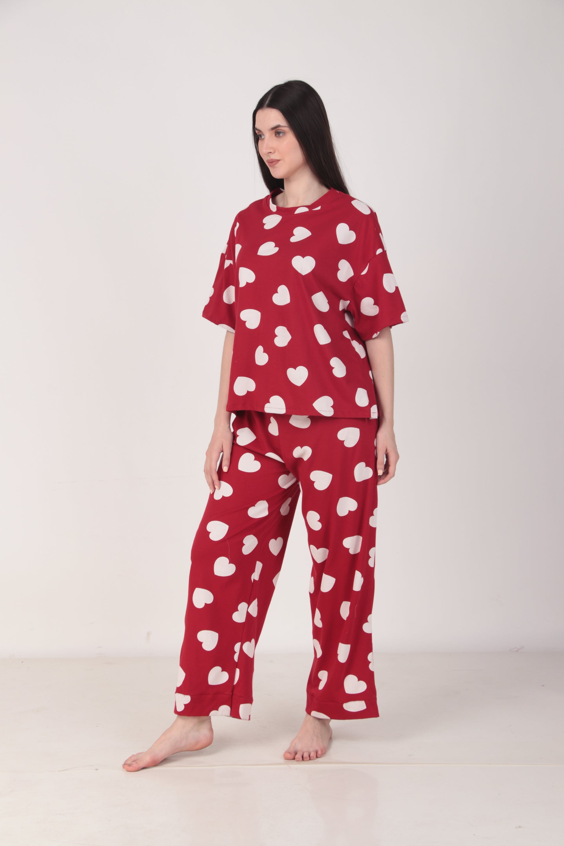 Heartful Oversized Cotton Pyjama Set | Masha at Broadway