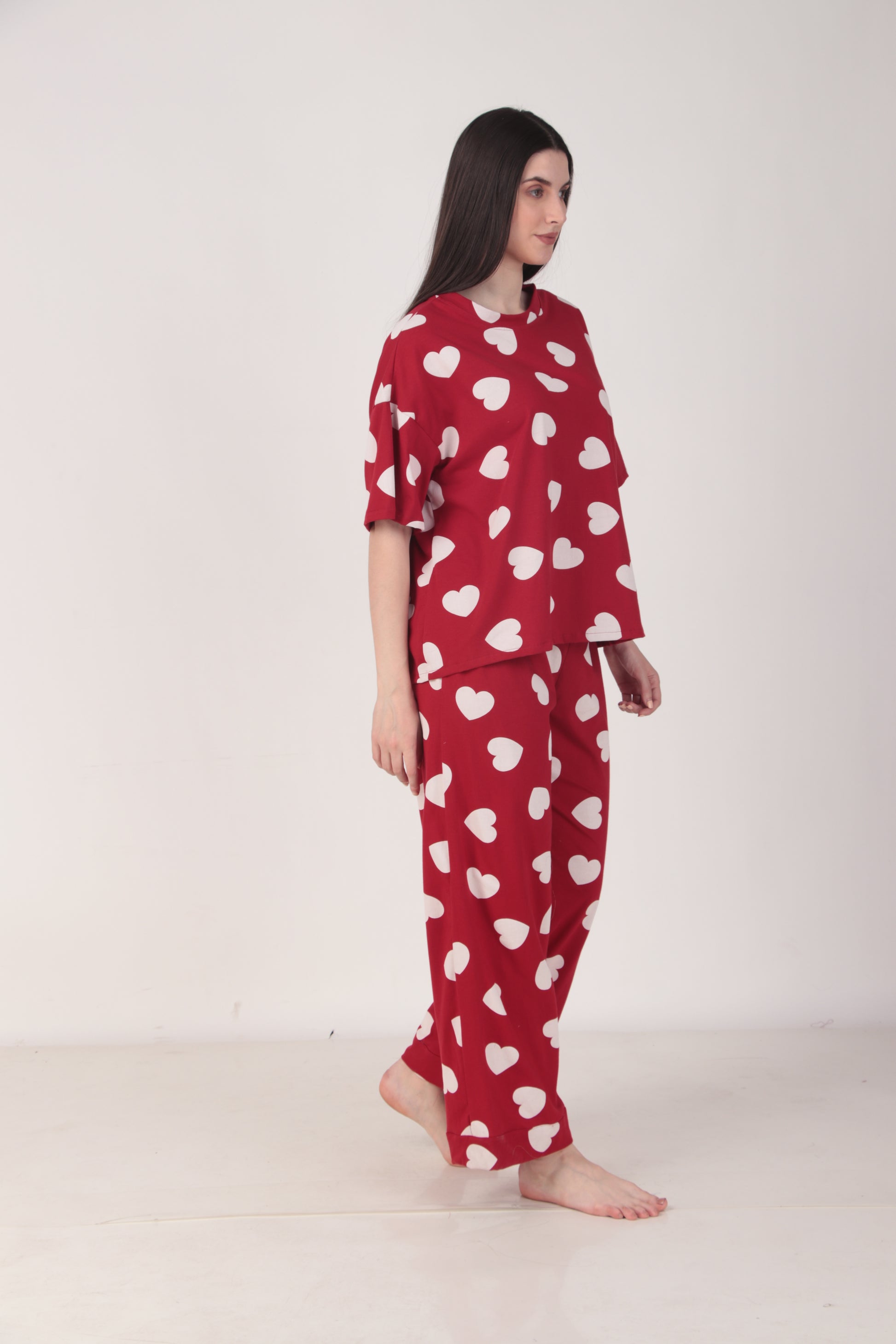 Heartful Oversized Cotton Pyjama Set | Masha at Broadway