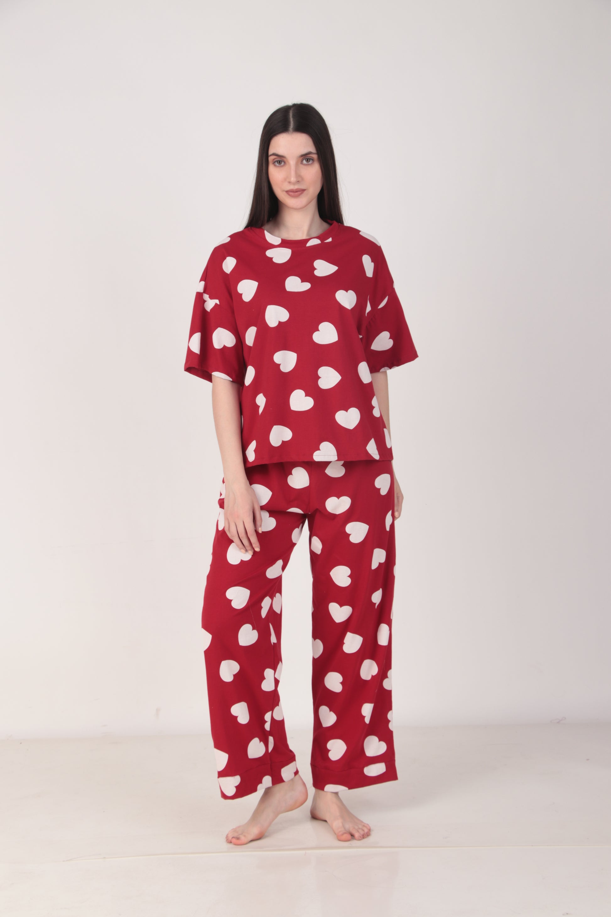 Heartful Oversized Cotton Pyjama Set | Masha at Broadway