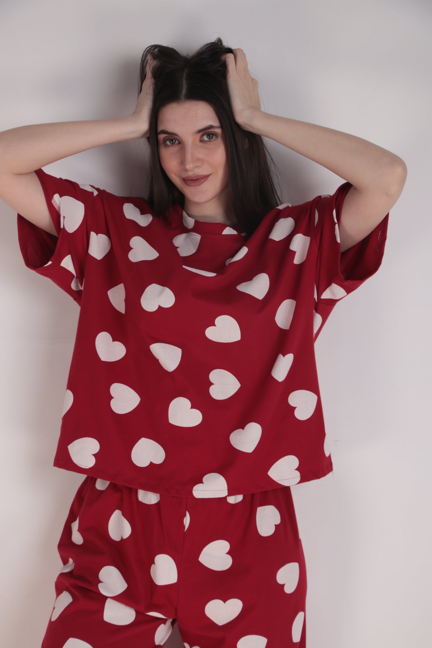Heartful Oversized Cotton Pyjama Set | Masha at Broadway