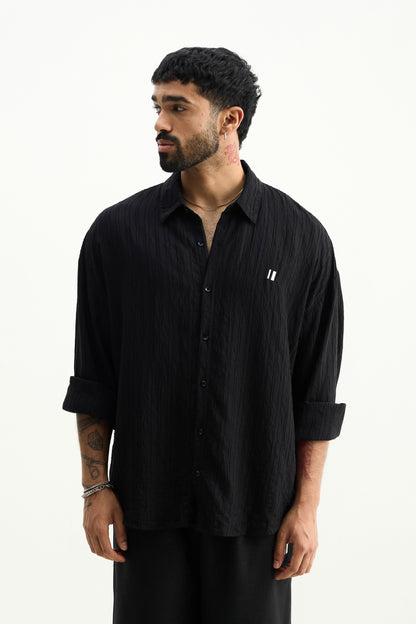 Black Raasta Striped Shirt