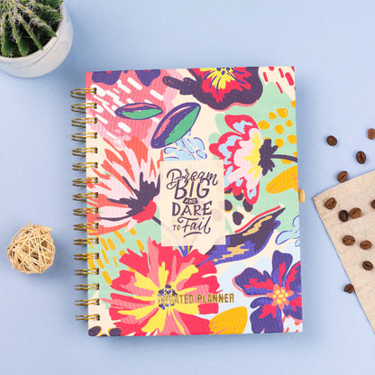 Undated Yearly Planner - Dream Big, Dare to Fail + Ultimate Sticker Book