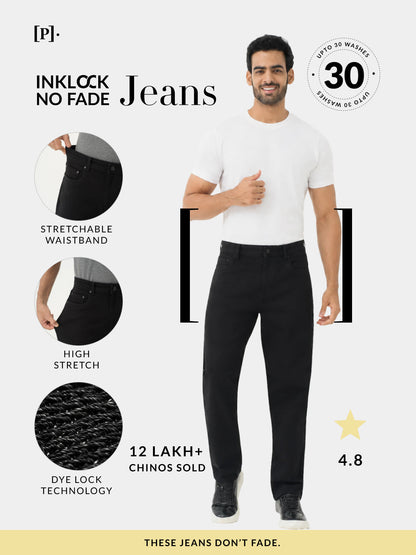 Inklock No Fade Black Relaxed Fit Jeans