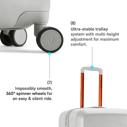 Caliber Large Hard Luggage -Cloud Grey-Large | Urban Jungle at Broadway