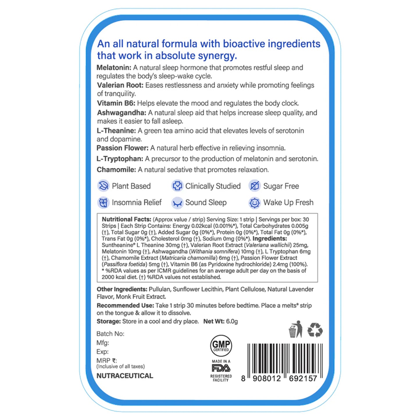 Restful Sleep Melts (10mg)