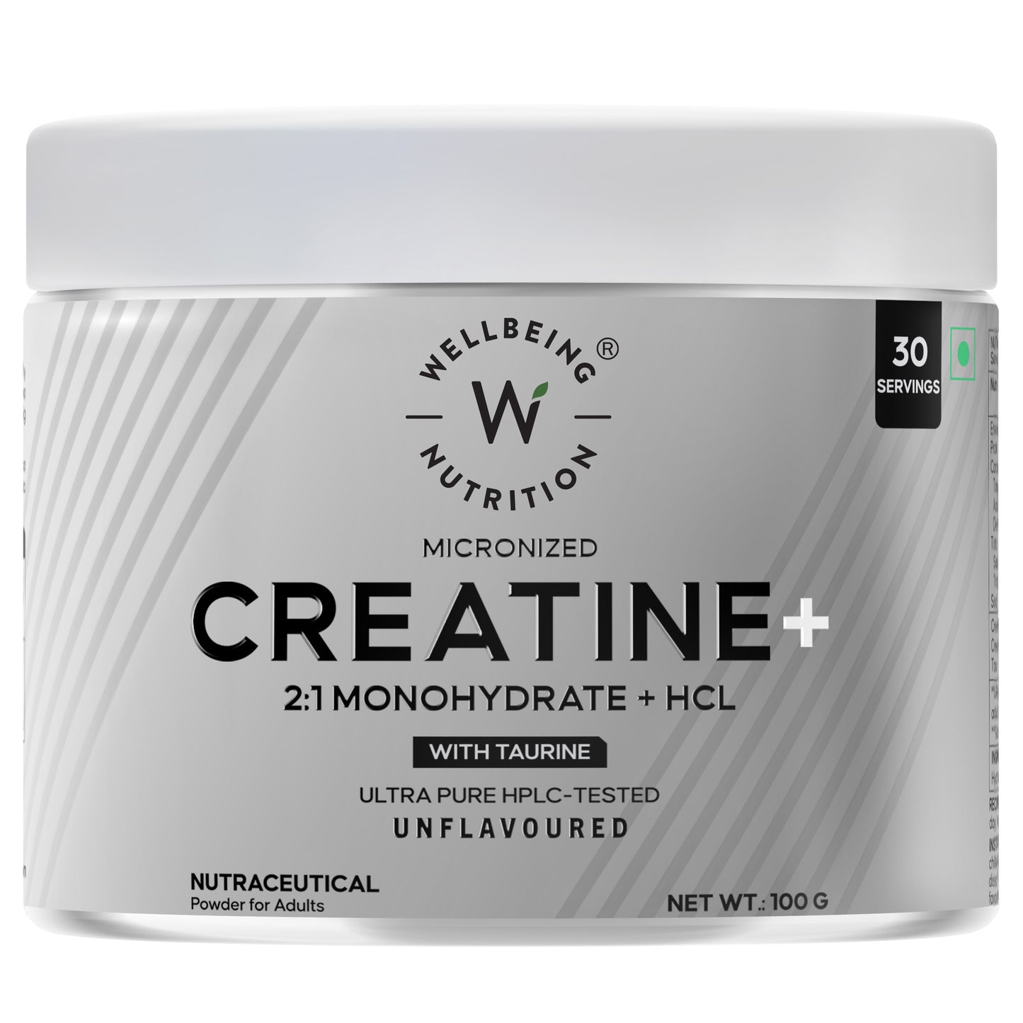 Pure Micronized Creatine Powder Monohydrate + Hcl- Unflavoured 100G
