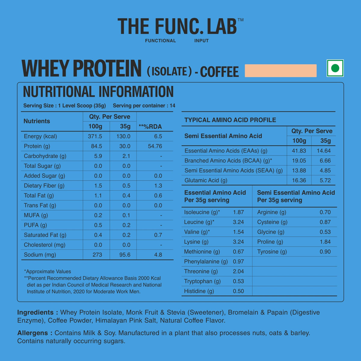 Whey Protein Isolate - Coffee