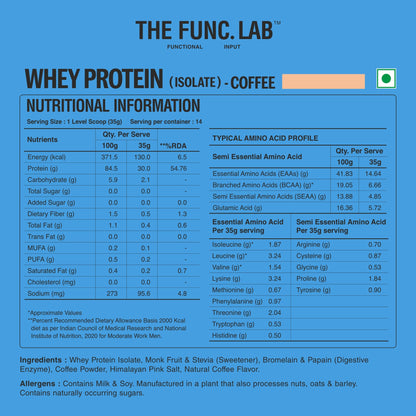 Whey Protein Isolate - Coffee