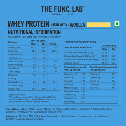 Whey Protein Isolate - Vanilla