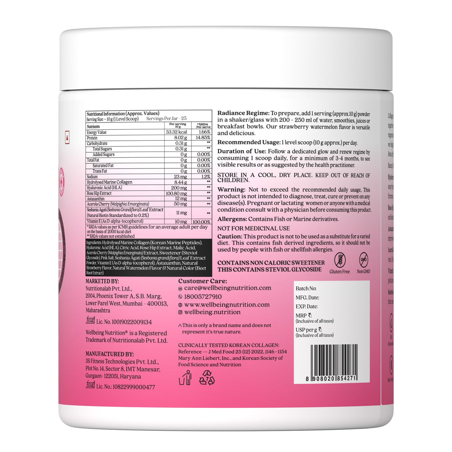 Beauty Collagen Strawberry Watermelon Flavor - 250G