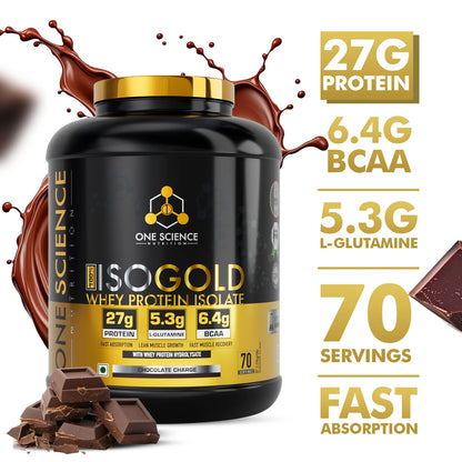 OSN Iso Gold Whey Protein 5lbs Grass Fed Whey 27g Protein Chocolate charge | One Science Nutrition at Broadway