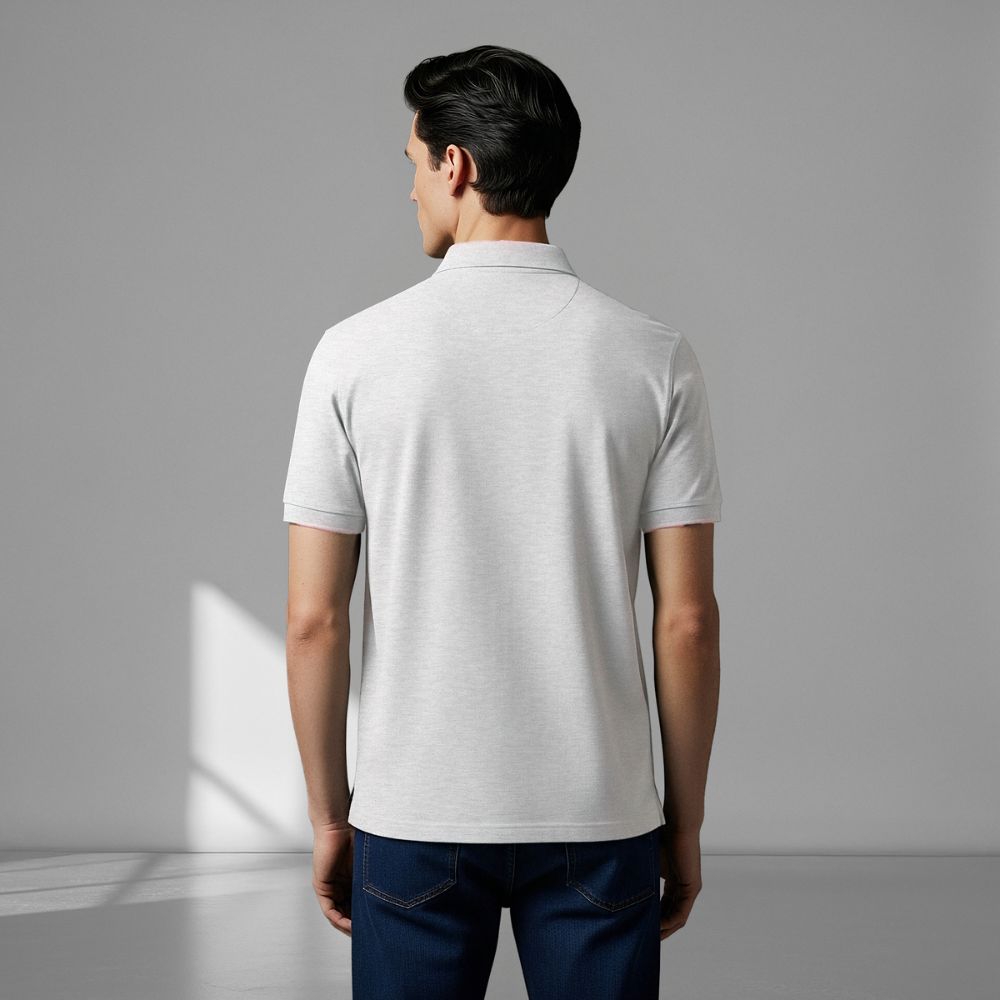 Men's Pique Polo - Grey Melange