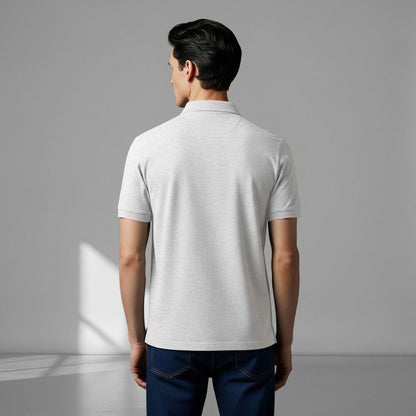 Men's Pique Polo - Grey Melange
