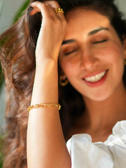 Inez Cabel Link Bracelet 18K Gold Plated | Nish Hair X Evil Eye Jewel