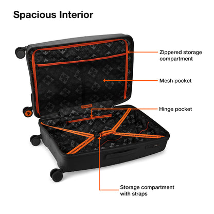 Nasher Miles Singapore Hard-Sided Polypropylene Check-in Luggage Black 28 inch |75 Trolley Bag