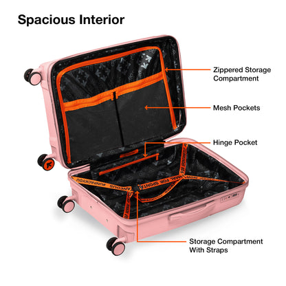 Nasher Miles Krabi Expander Hard-Sided Polypropylene Check-in Luggage Peach 28 inch |75 Trolley Bag