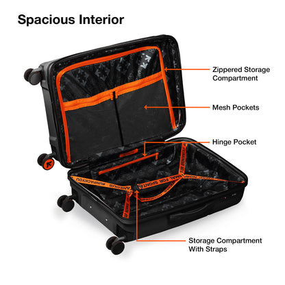 Nasher Miles Krabi Expander Hard-Sided Polypropylene Check-in Luggage Black 28 inch |75 Trolley Bag