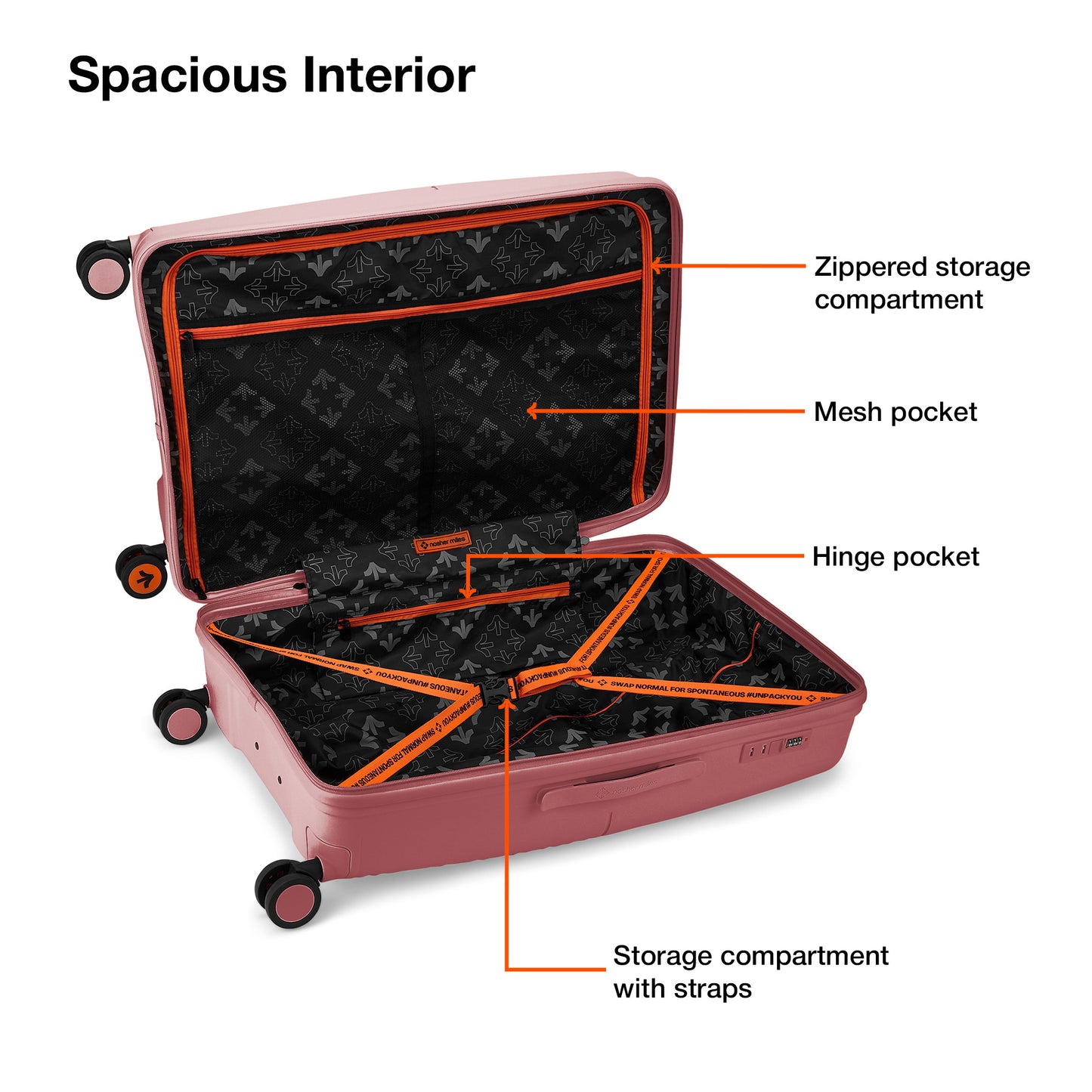 Nasher Miles Singapore Hard-Sided Polypropylene Check-in Luggage Rose Gold 28 inch |75 Trolley Bag