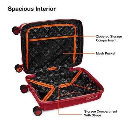 Nasher Miles Antwerp Hard-Sided Polypropylene Cabin Luggage 20 inch | 55cm TSA Lock 8 Wheels & Expander Small Trolley Bag for Travel | Suitcase (Maroon)