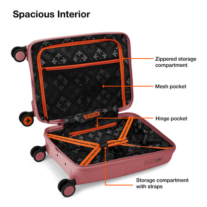 Nasher Miles Singapore Hard-Sided Polypropylene Cabin Luggage Rose Gold 20 inch |55 Trolley Bag