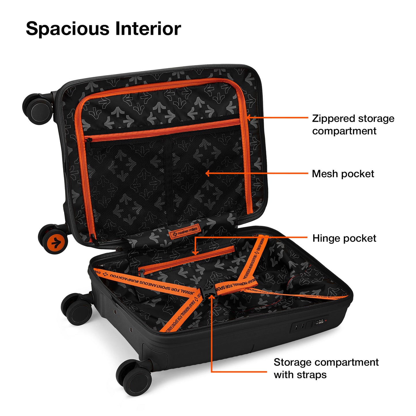 Nasher Miles Singapore Hard-Sided Polypropylene Cabin Luggage Black 20 inch |55 Trolley Bag