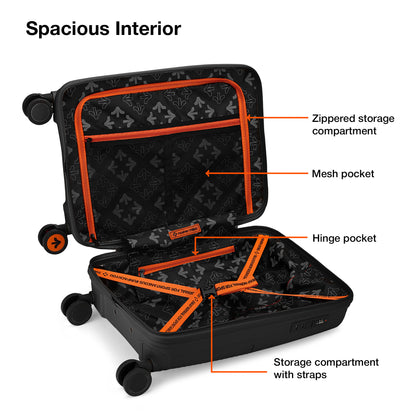 Nasher Miles Singapore Hard-Sided Polypropylene Cabin Luggage Black 20 inch |55 Trolley Bag