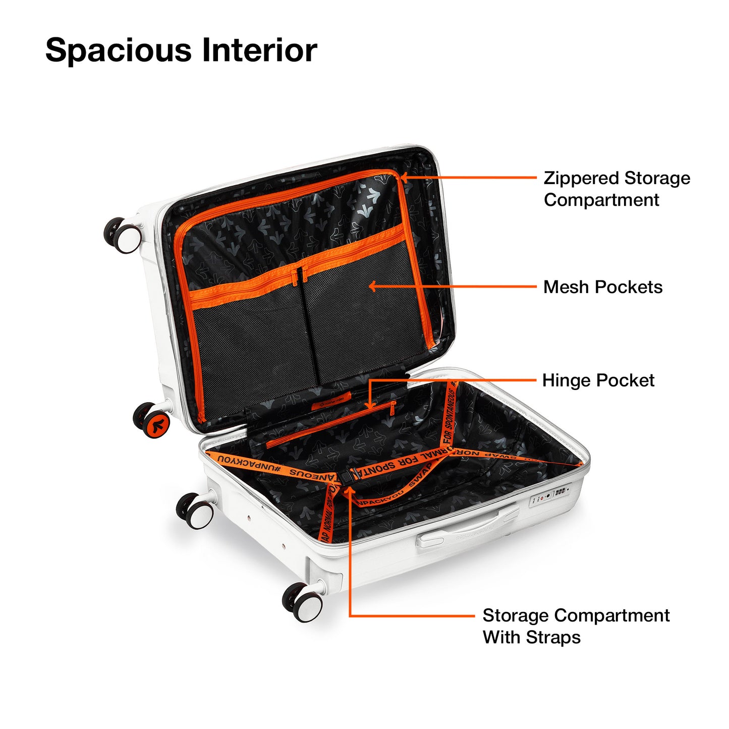 Nasher Miles Krabi Expander Hard-Sided Polypropylene Cabin Luggage White 20 inch |55 Trolley Bag