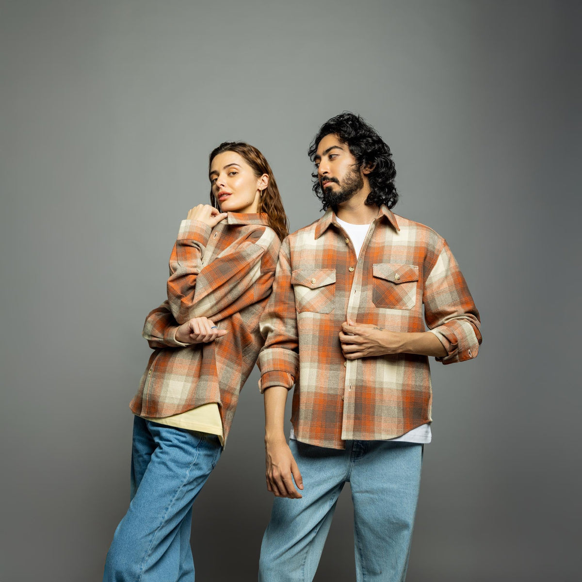 Unisex Flannel Shirt - Orange