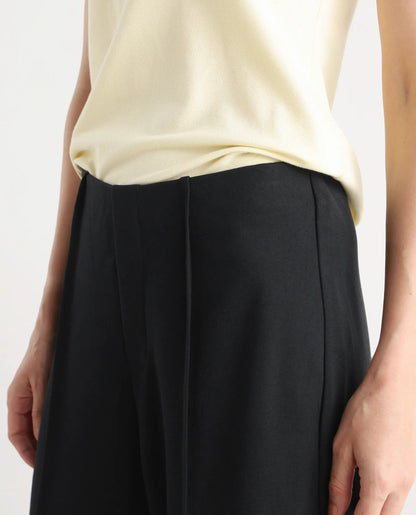 Rareism Women's Jancura Black Nylon Fabric Straight Plain Trouser | RAREISM at Broadway