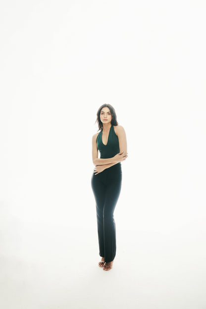 V Neck Bodysuit: Green
