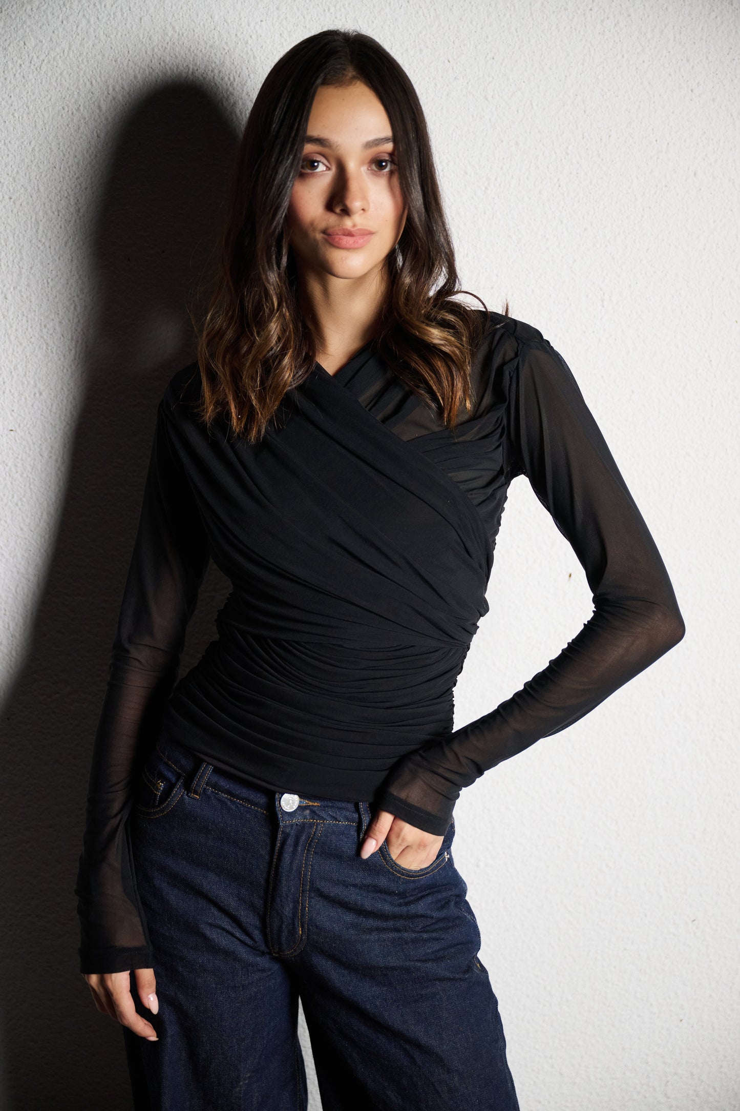Sheer Gathered Top