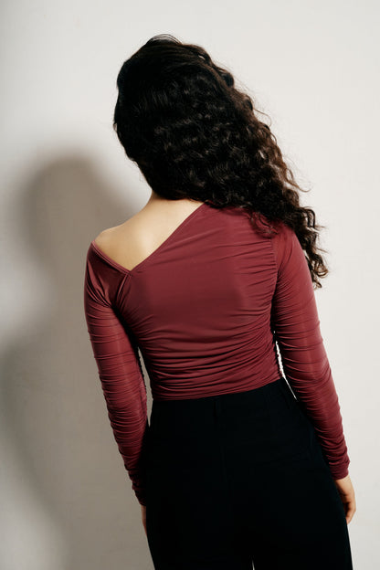One-shoulder Drape top