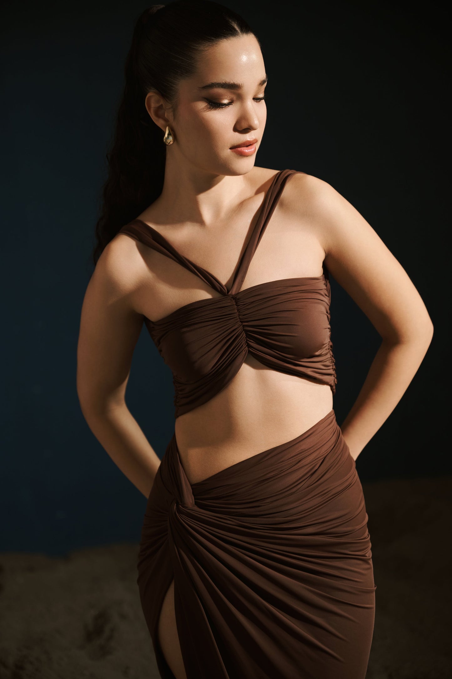 Draped Top - Navy