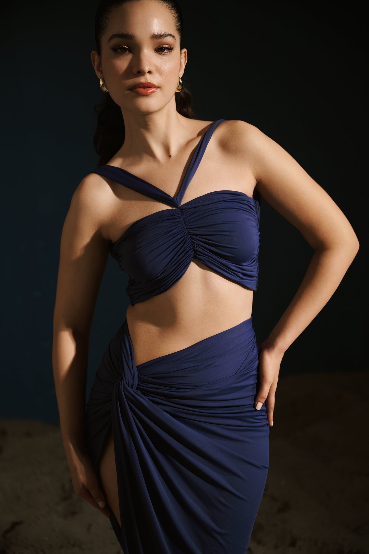 Draped Top - Navy
