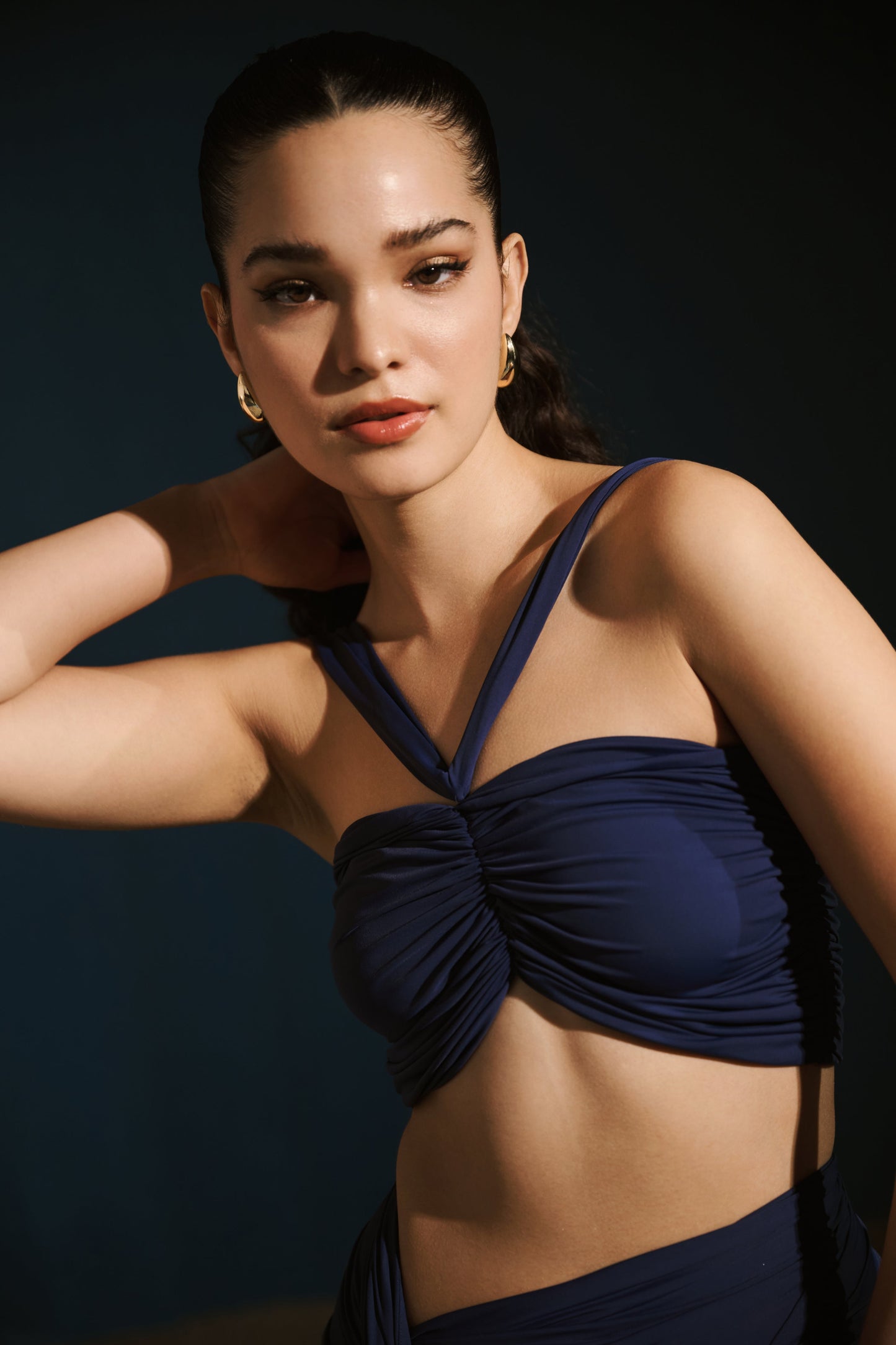 Draped Top - Navy