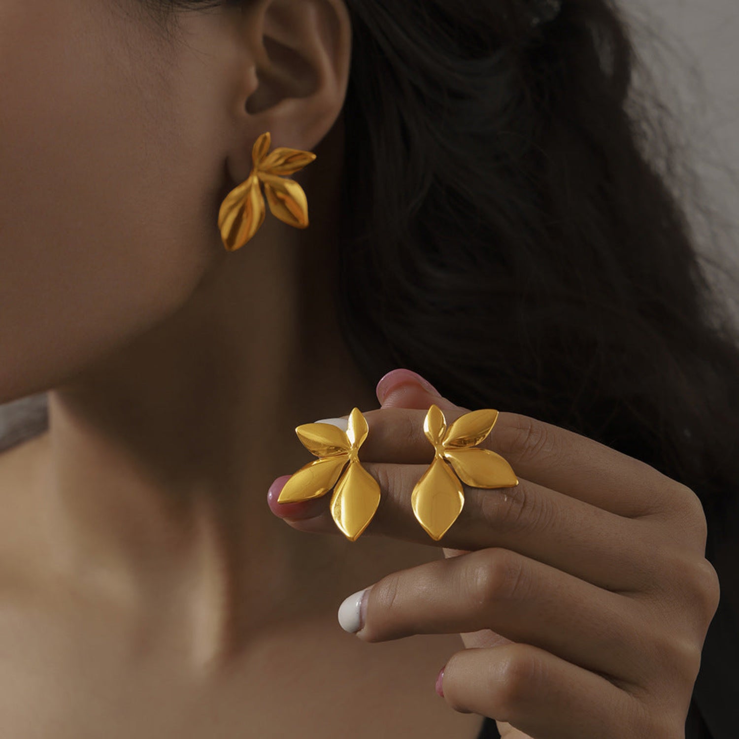 Half Bloom pin earrings JLT12543 | Just Lil Things at Broadway