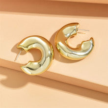 Modern Moon Curve Hoops JLT13051 | Just Lil Things at Broadway