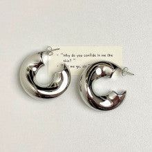 Modern Moon Curve Hoops JLT13052 | Just Lil Things at Broadway