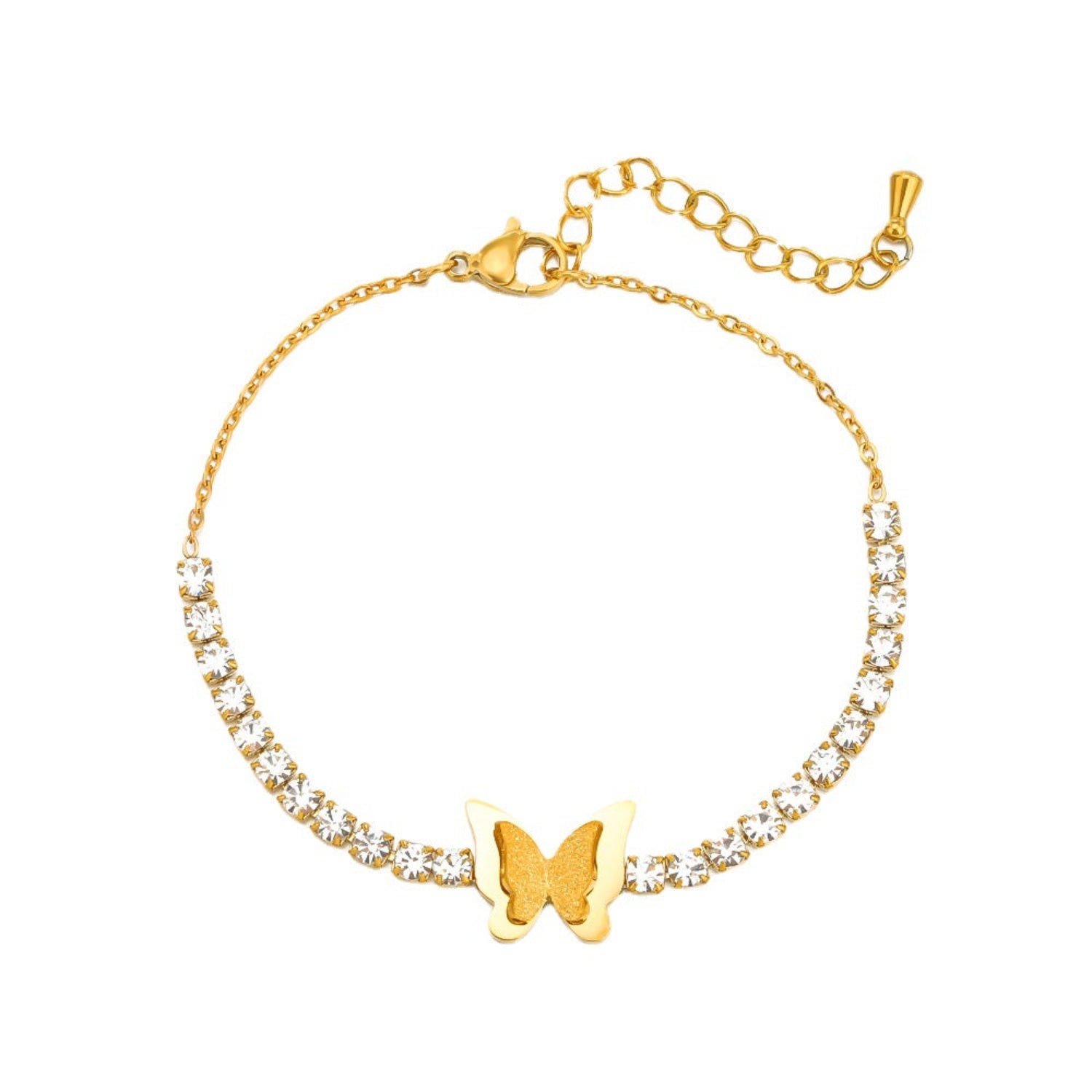 Artificial Square Zircon Butterfly Bracelet JLTB0691 | Just Lil Things at Broadway
