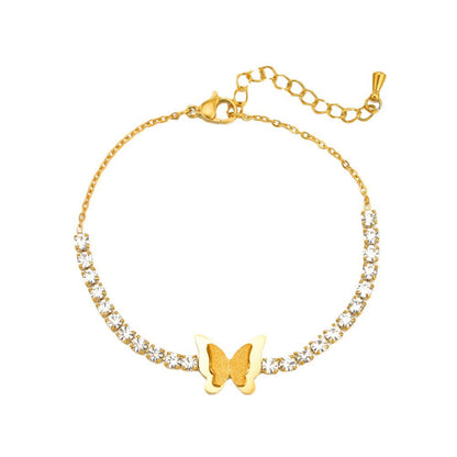 Artificial Square Zircon Butterfly Bracelet JLTB0691 | Just Lil Things at Broadway