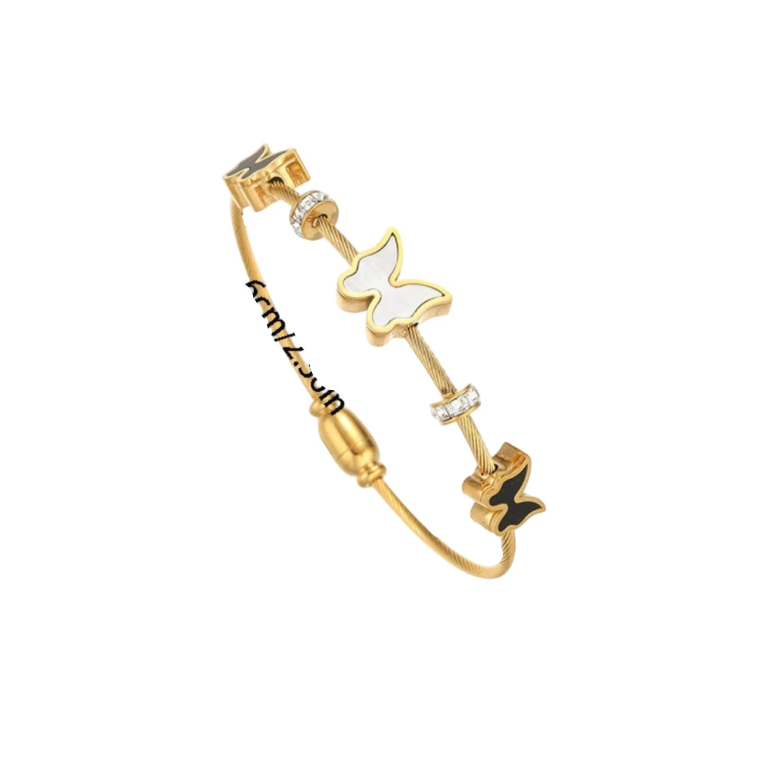 Just Lil Things Gold Butterfly Charm Cable Wire Bracelet JLTB0868 | Just Lil Things at Broadway
