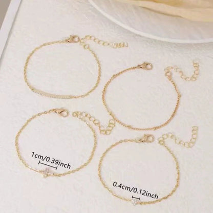 Delicate Gold Sparkling Bracelet Set JLTB1011 (Pack of 4)