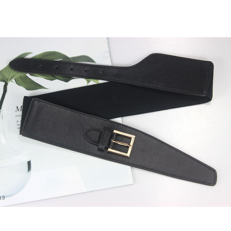 dress versatile accessories fashionable simple coat elastic black belt JLTHB0262