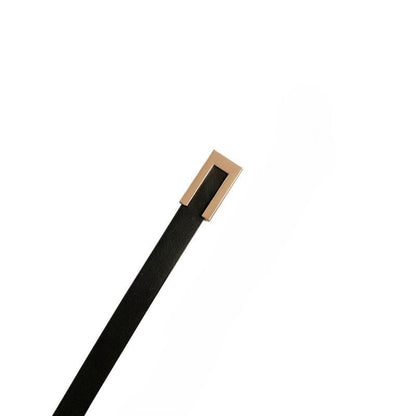 Black Leather Gold Buckle Belt JLTHB0285