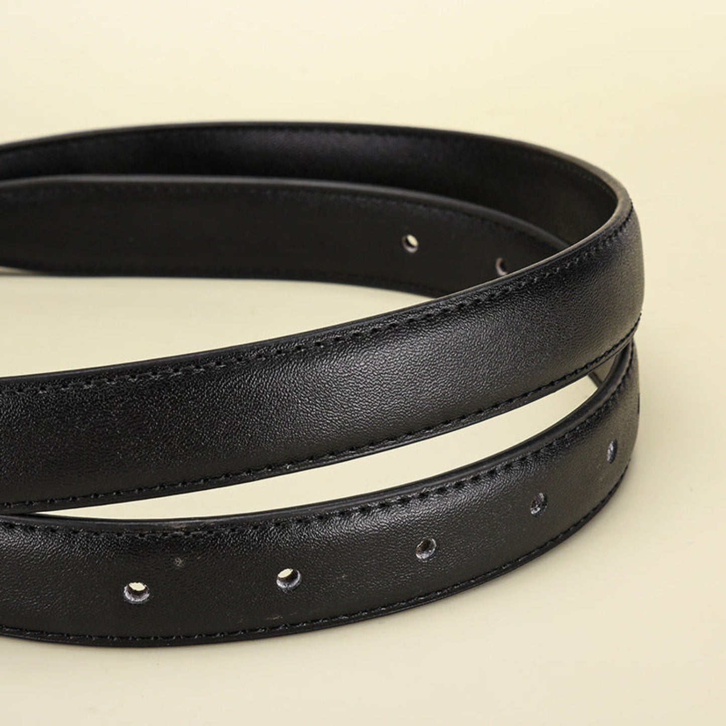 Black Leather Gold Buckle Belt JLTHB0285